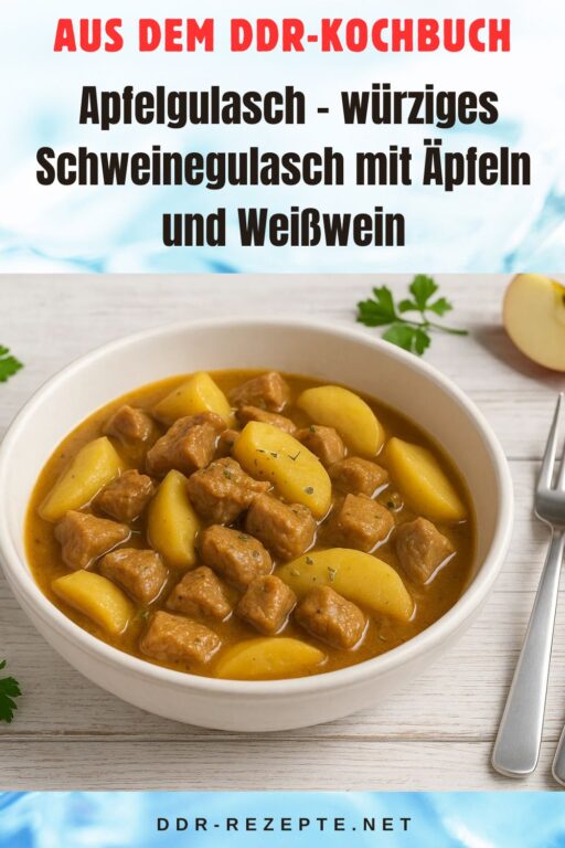 Apfelgulasch – würziges Schweinegulasch mit Äpfeln und Weißwein