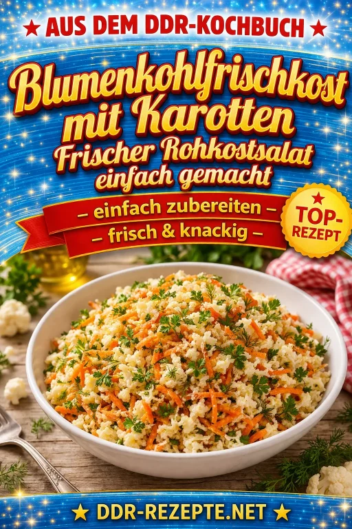 Blumenkohlfrischkost mit Karotten – Frischer Rohkostsalat einfach gemacht