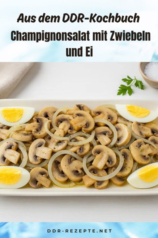 Champignonsalat mit Zwiebeln und Ei