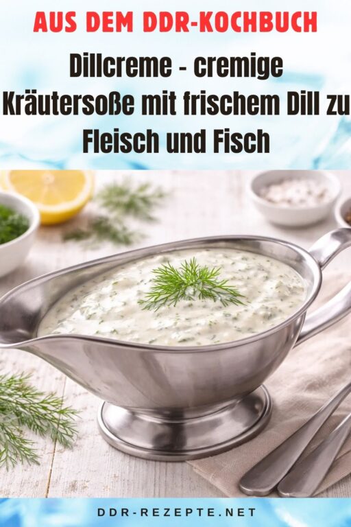 Dillcreme – cremige Kräutersoße mit frischem Dill zu Fleisch und Fisch