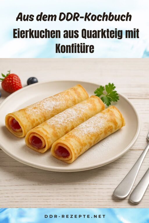 Eierkuchen aus Quarkteig mit Konfitüre