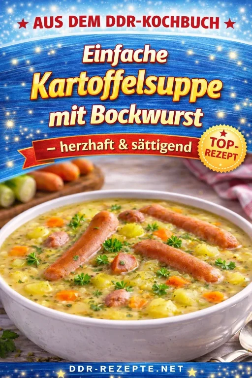 Einfache Kartoffelsuppe mit Bockwurst – herzhaft & sättigend