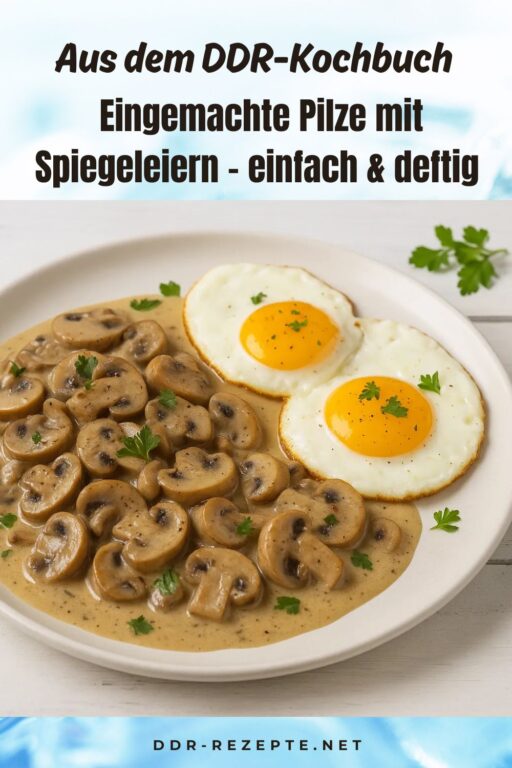 Eingemachte Pilze mit Spiegeleiern – einfach & deftig