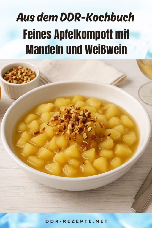 Feines Apfelkompott mit Mandeln und Weißwein