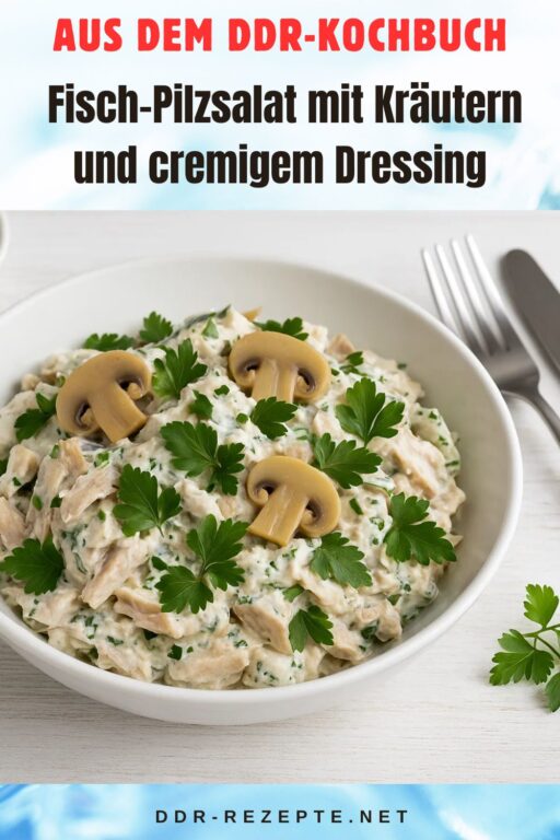 Fisch-Pilzsalat mit Kräutern und cremigem Dressing