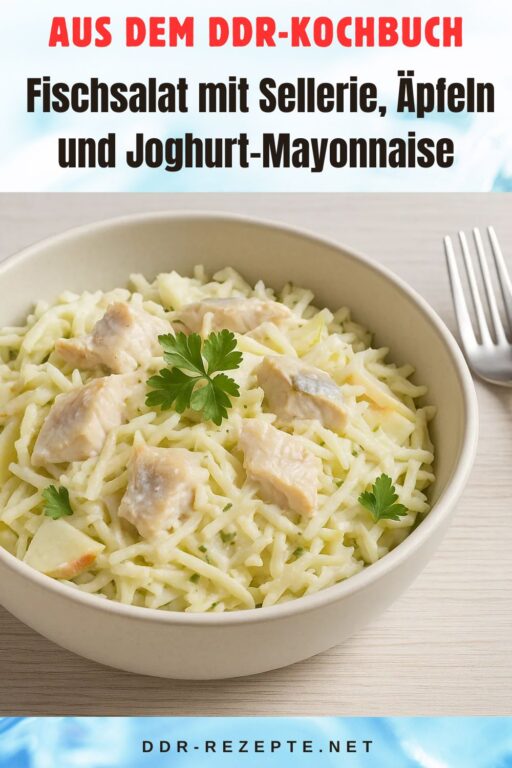 Fischsalat mit Sellerie, Äpfeln und Joghurt-Mayonnaise