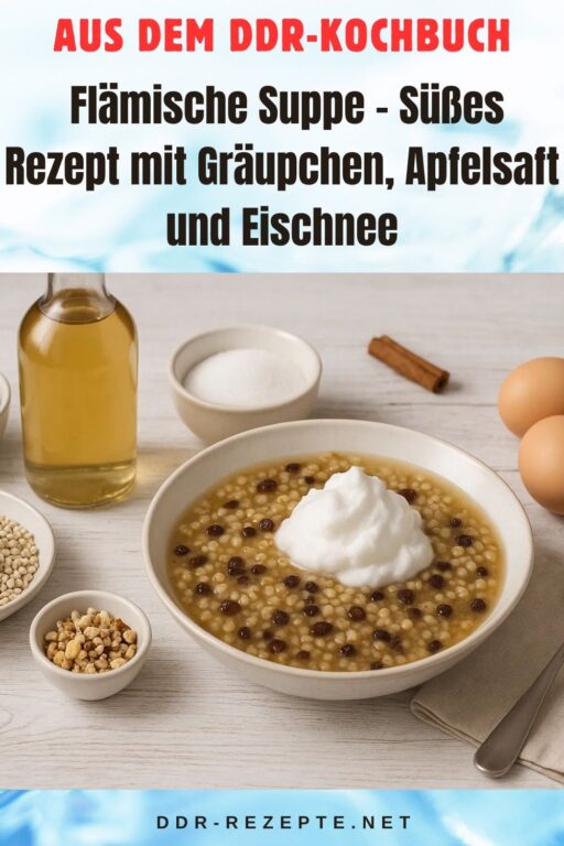 Flämische Suppe – Süßes Rezept mit Gräupchen, Apfelsaft und Eischnee