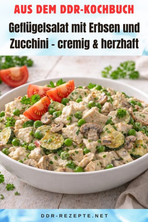 Geflügelsalat mit Erbsen und Zucchini – cremig & herzhaft