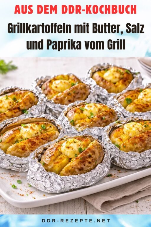 Grillkartoffeln mit Butter, Salz und Paprika vom Grill