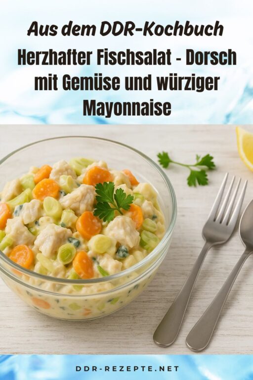 Herzhafter Fischsalat – Dorsch mit Gemüse und würziger Mayonnaise