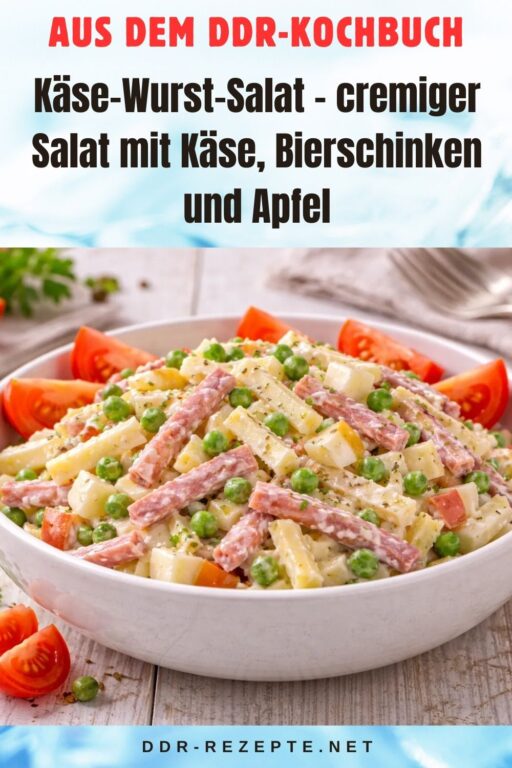 Käse-Wurst-Salat – cremiger Salat mit Käse, Bierschinken und Apfel