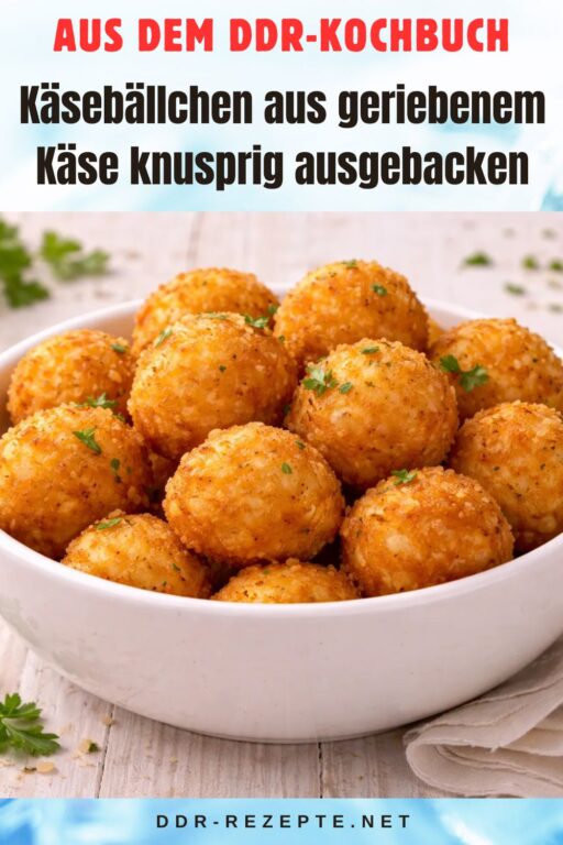 Käsebällchen aus geriebenem Käse knusprig ausgebacken