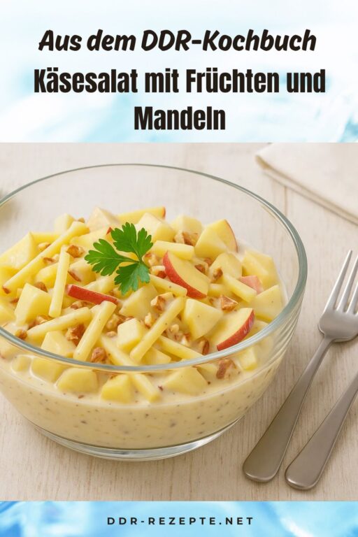 Käsesalat mit Früchten und Mandeln