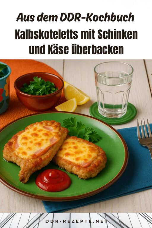 Kalbskoteletts mit Schinken und Käse überbacken