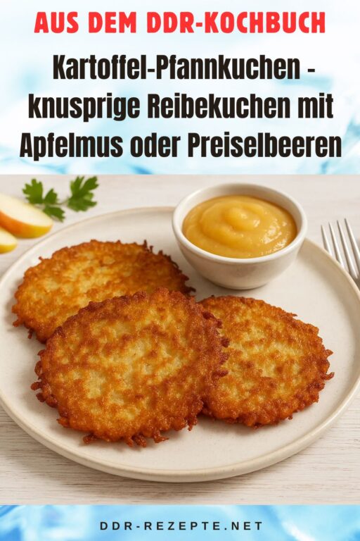Kartoffel-Pfannkuchen – knusprige Reibekuchen mit Apfelmus oder Preiselbeeren