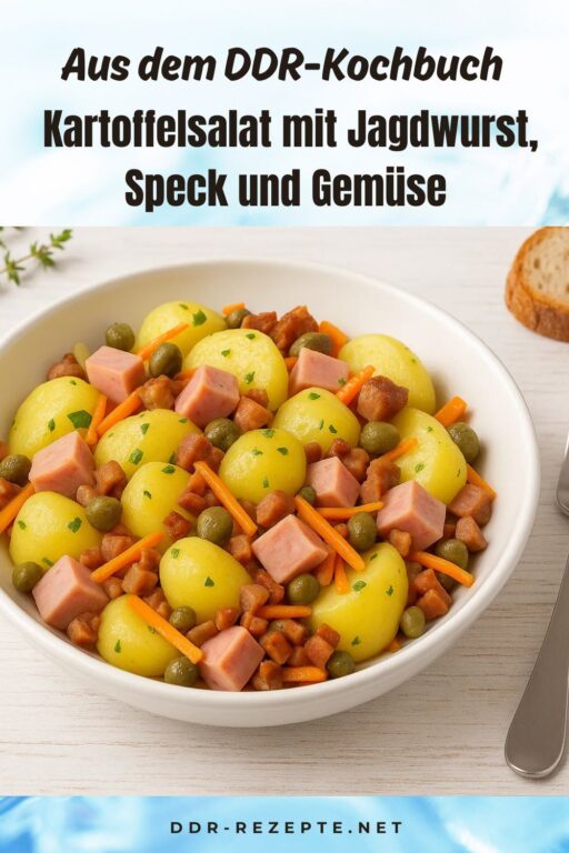 Kartoffelsalat mit Jagdwurst, Speck und Gemüse
