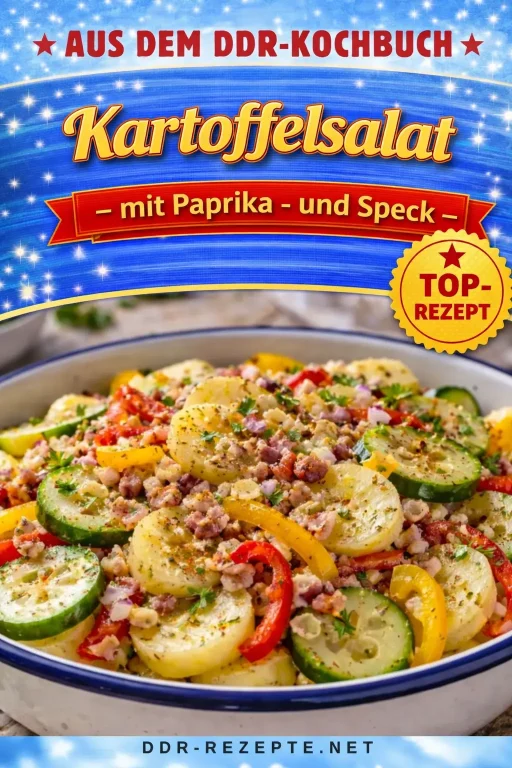 Kartoffelsalat mit Paprika und Speck – würzig & frisch