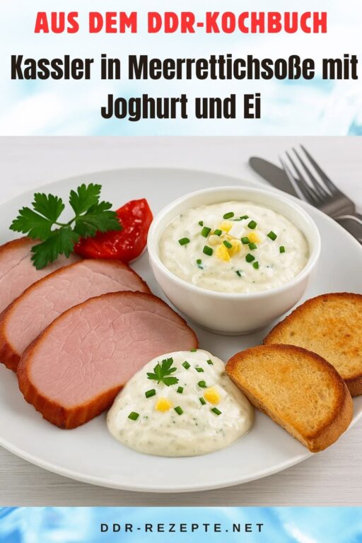 Kassler in Meerrettichsoße mit Joghurt und Ei