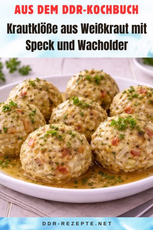 Krautklöße aus Weißkraut mit Speck und Wacholder