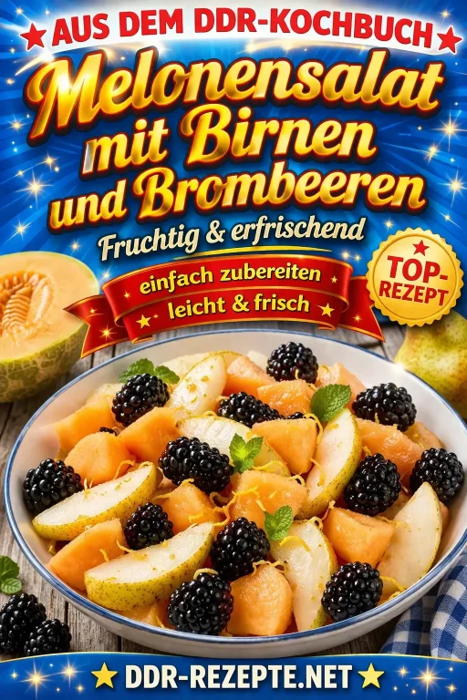 Melonensalat mit Birnen und Brombeeren – Fruchtig & erfrischend