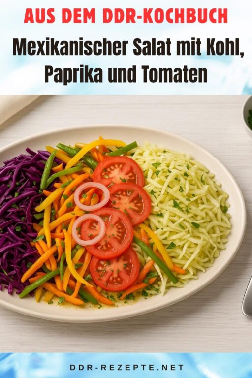 Mexikanischer Salat mit Kohl, Paprika und Tomaten