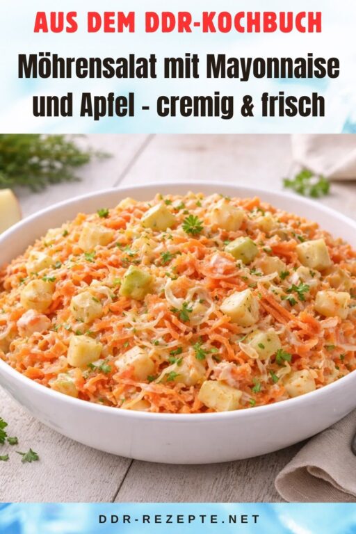 Möhrensalat mit Mayonnaise und Apfel – cremig & frisch