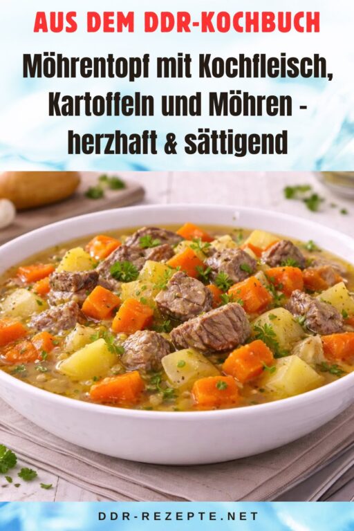 Möhrentopf mit Kochfleisch, Kartoffeln und Möhren – herzhaft & sättigend
