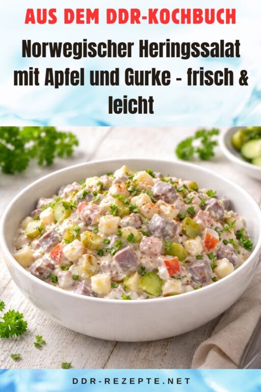 Norwegischer Heringssalat mit Apfel und Gurke – frisch & leicht