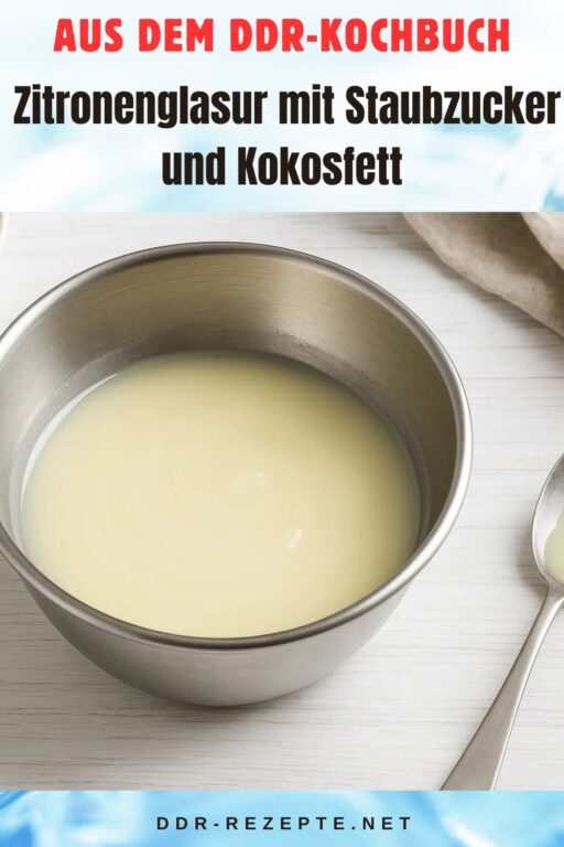 Zitronenglasur mit Staubzucker und Kokosfett