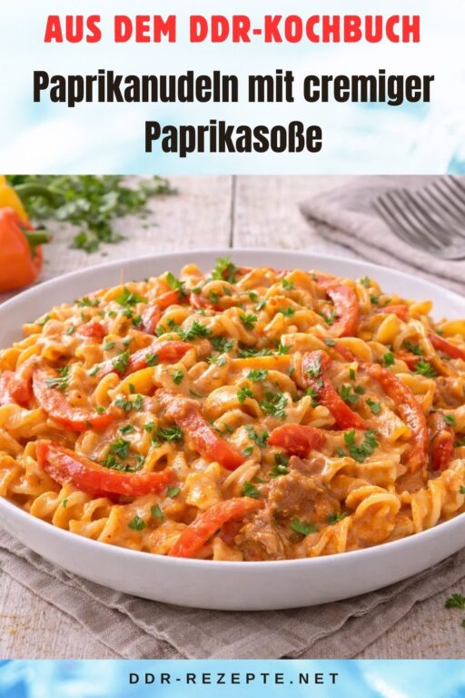 Paprikanudeln mit cremiger Paprikasoße