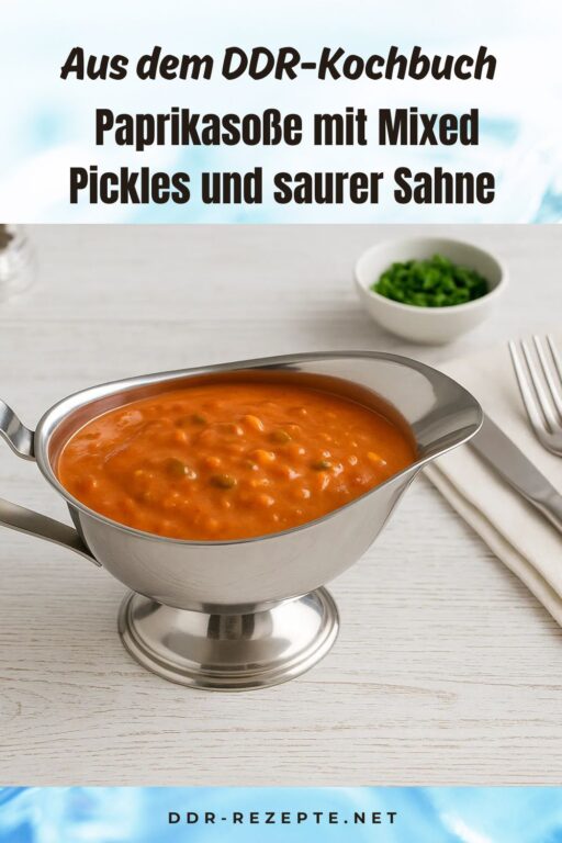 Paprikasoße mit Mixed Pickles und saurer Sahne