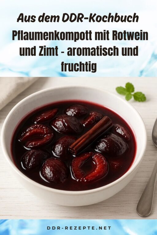 Pflaumenkompott mit Rotwein und Zimt – aromatisch und fruchtig