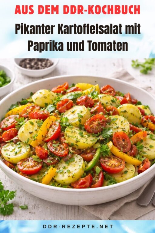 Pikanter Kartoffelsalat mit Paprika und Tomaten