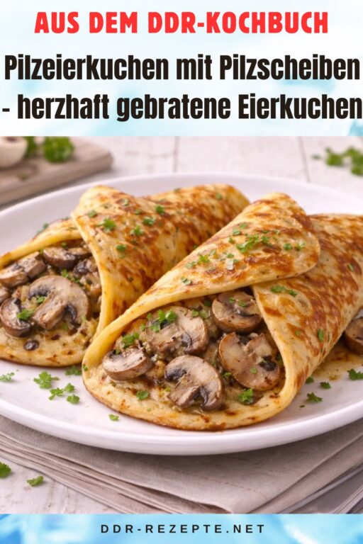 Pilzeierkuchen mit Pilzscheiben – herzhaft gebratene Eierkuchen
