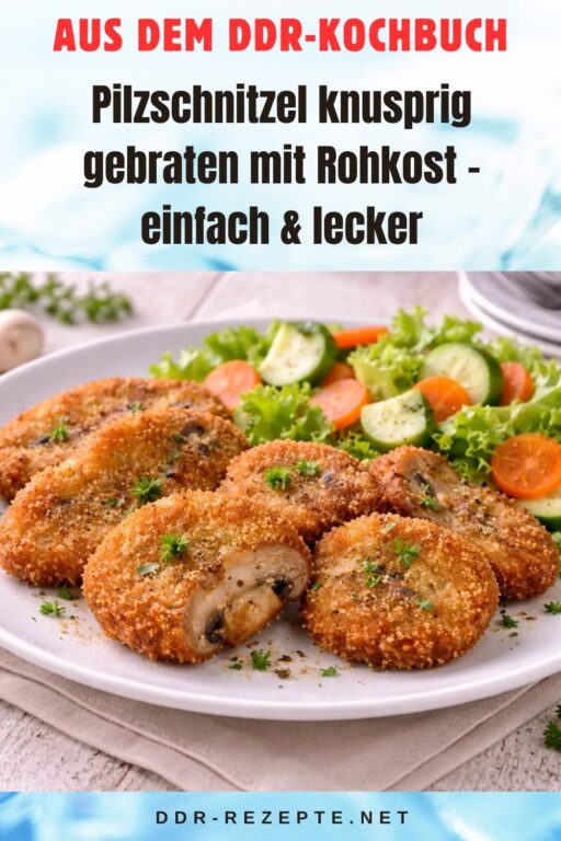 Pilzschnitzel knusprig gebraten mit Rohkost – einfach & lecker
