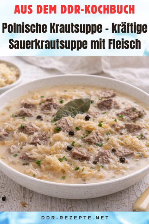 Polnische Krautsuppe – kräftige Sauerkrautsuppe mit Fleisch