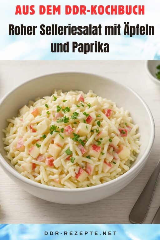 Roher Selleriesalat mit Äpfeln und Paprika