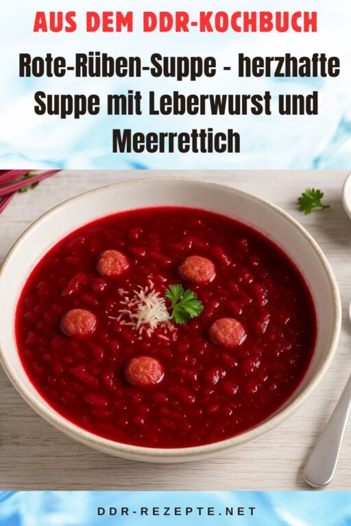 Rote-Rüben-Suppe – herzhafte Suppe mit Leberwurst und Meerrettich