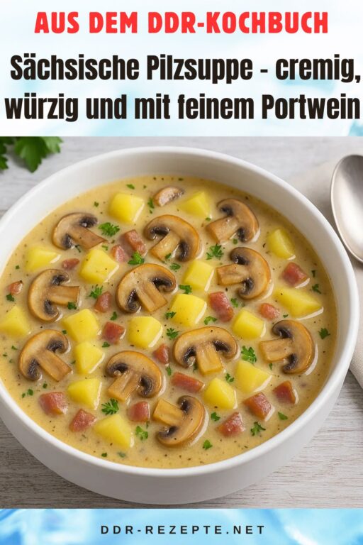 Sächsische Pilzsuppe – cremig, würzig und mit feinem Portwein