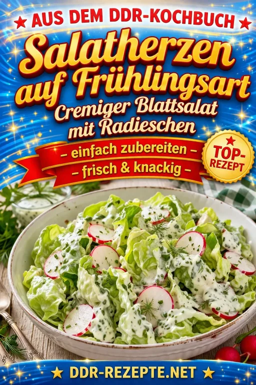 Salatherzen auf Frühlingsart – Cremiger Blattsalat mit Radieschen