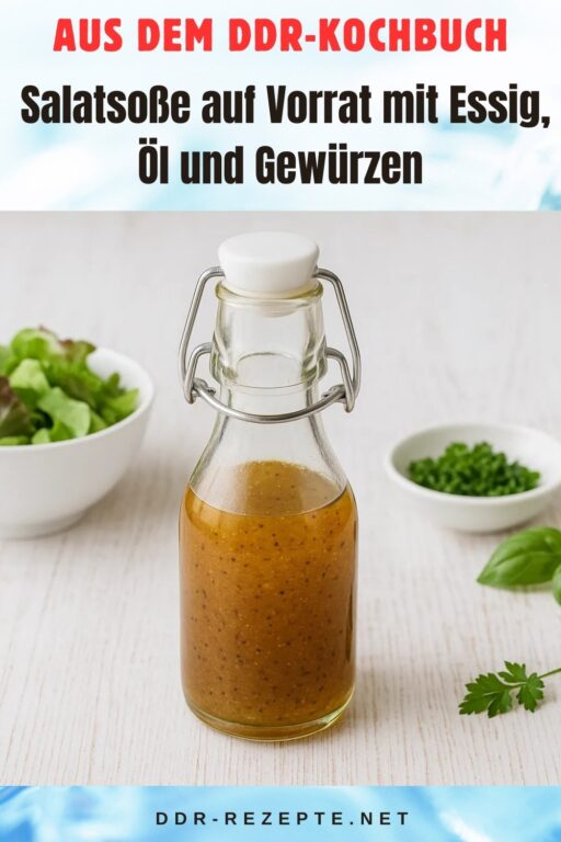 Salatsoße auf Vorrat mit Essig, Öl und Gewürzen