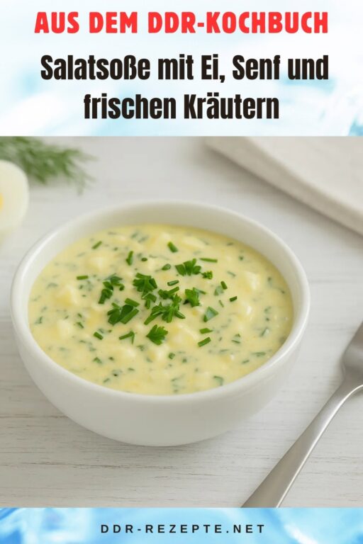 Salatsoße mit Ei, Senf und frischen Kräutern