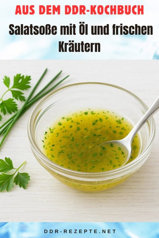 Salatsoße mit Öl und frischen Kräutern