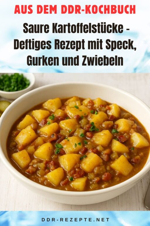 Saure Kartoffelstücke – Deftiges Rezept mit Speck, Gurken und Zwiebeln