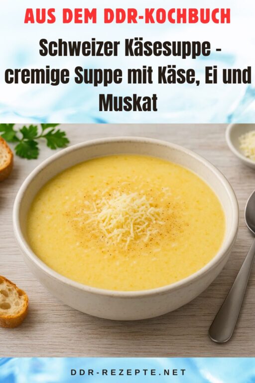 Schweizer Käsesuppe – cremige Suppe mit Käse, Ei und Muskat