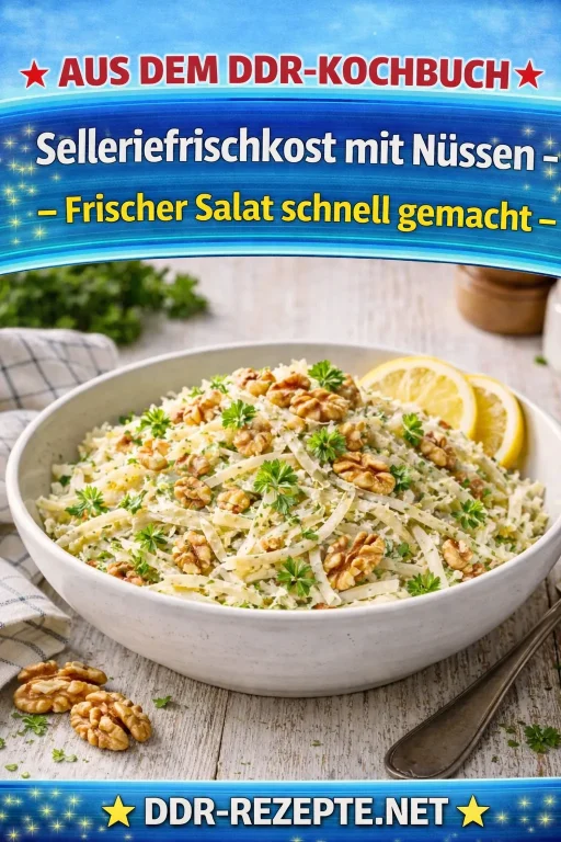 Selleriefrischkost mit Nüssen – Frischer Salat schnell gemacht