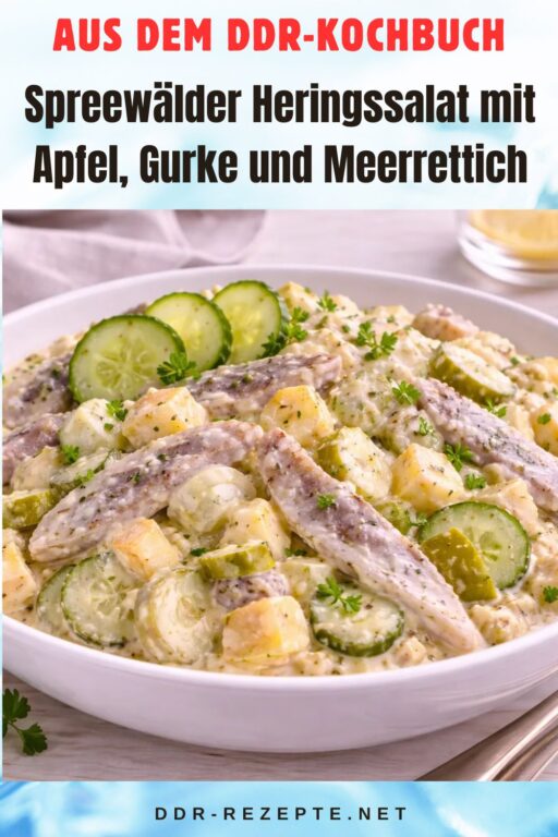 Spreewälder Heringssalat mit Apfel, Gurke und Meerrettich