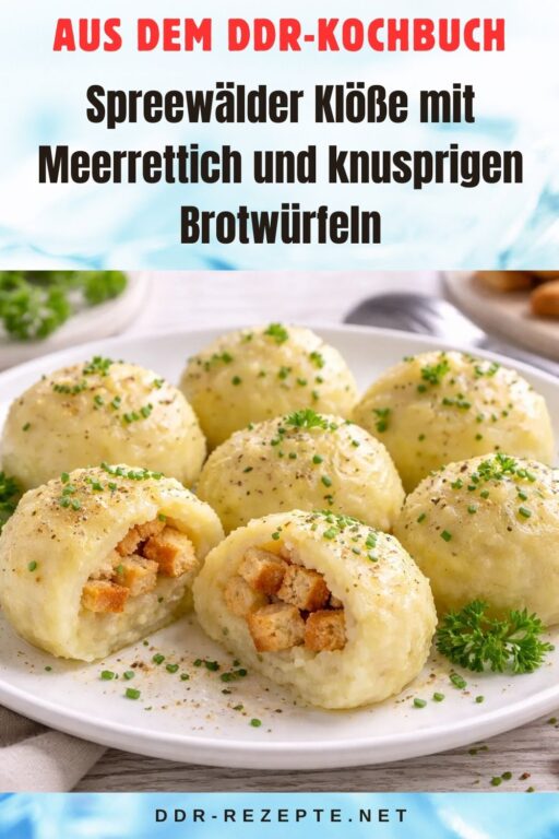 Spreewälder Klöße mit Meerrettich und knusprigen Brotwürfeln