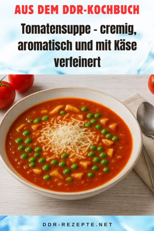 Tomatensuppe – cremig, aromatisch und mit Käse verfeinert