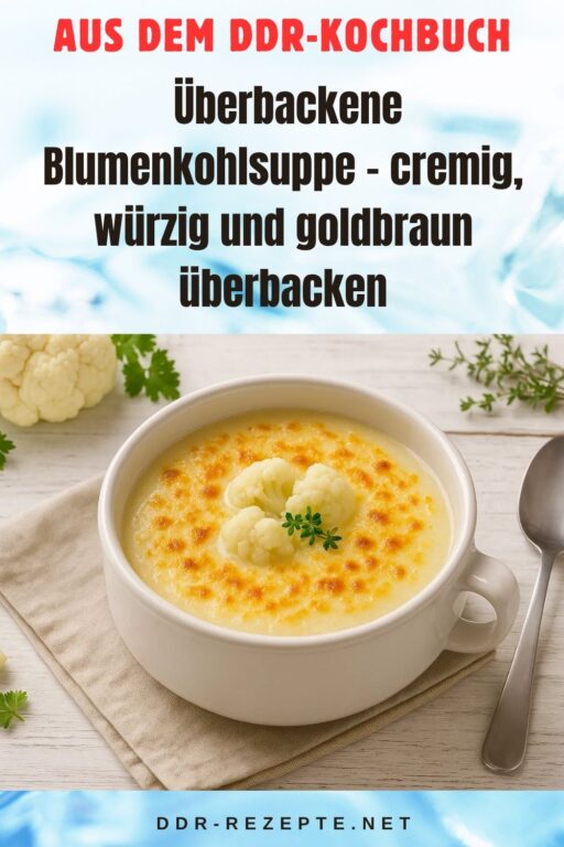 Überbackene Blumenkohlsuppe – cremig, würzig und goldbraun überbacken